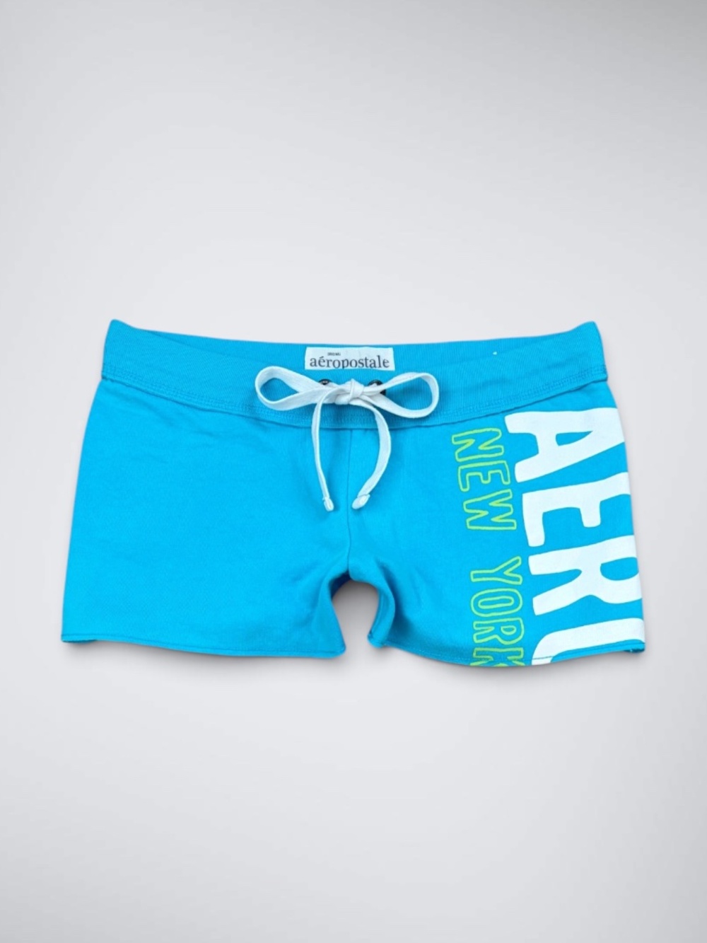 Early 2000s Aeropostale Low Rise Turquoise Micro Mini Shorts